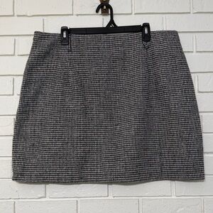 SHEIN Curve Black White Houndstooth Mini Skirt 2XL Side Zip
